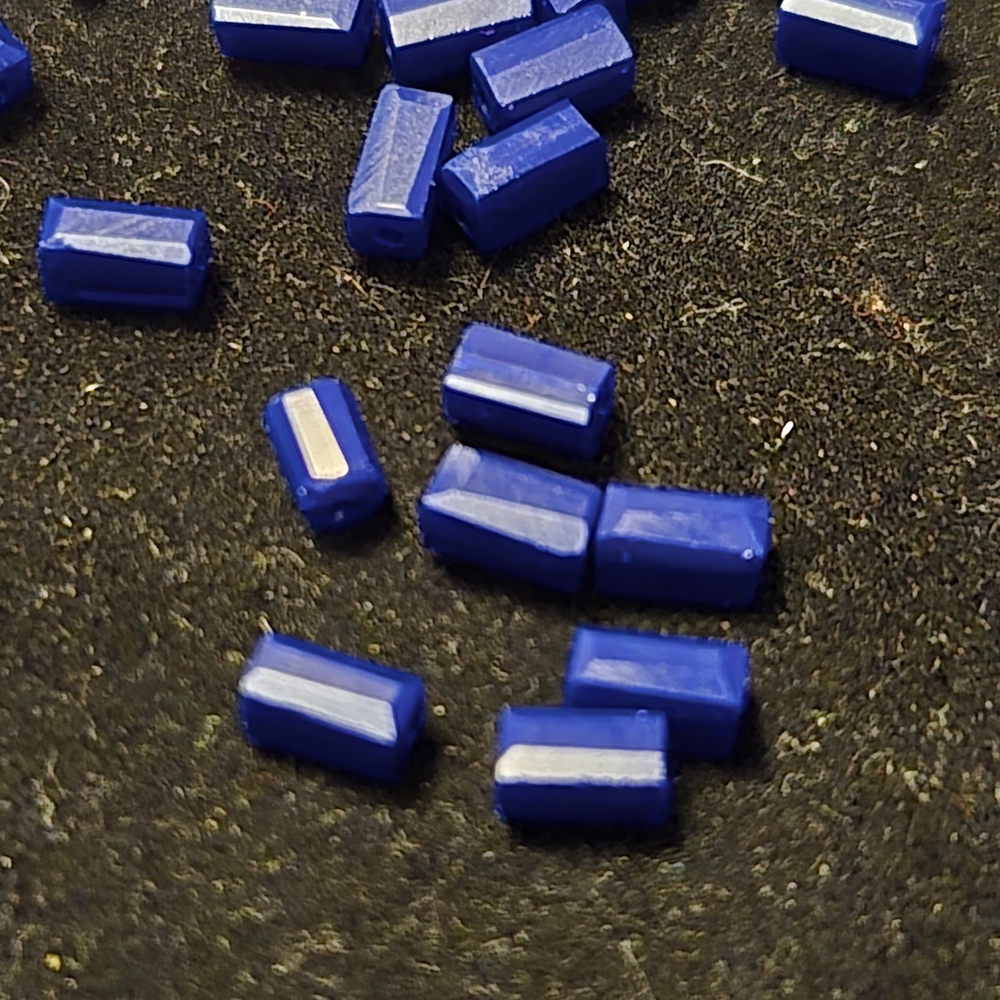 Dark Blue Faceted Tube Beads